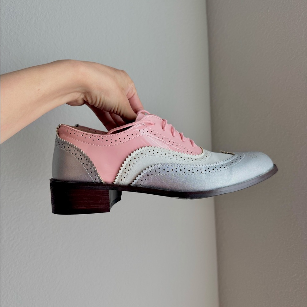 Pink and grey Women's Oxford Shoes